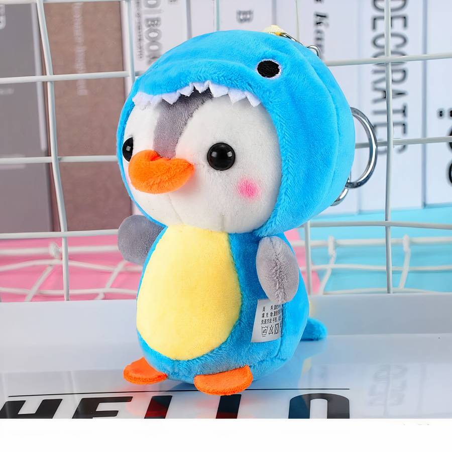 Porte-clés en peluche pingouin de 12 cm