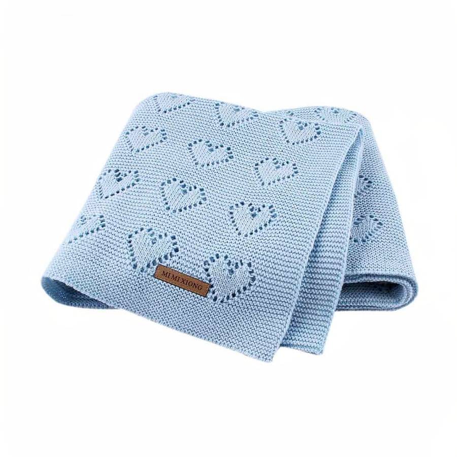 Couverture tricotée en coton pour bébé