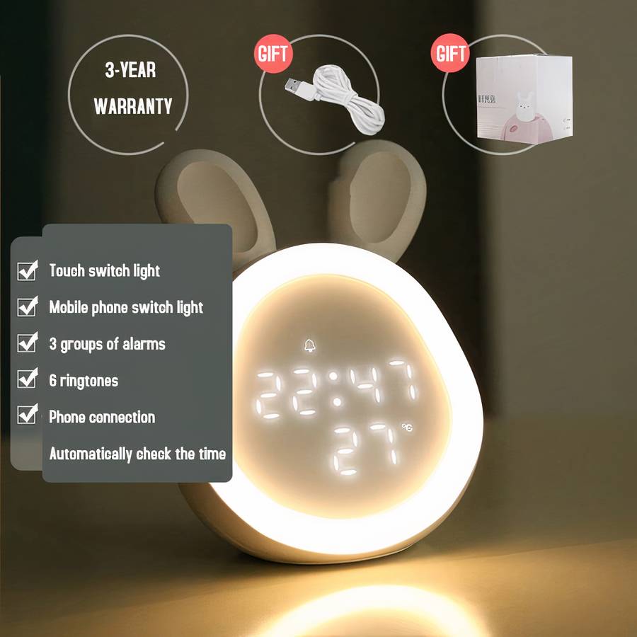 Lampe de chevet intelligente avec horloge et alarme