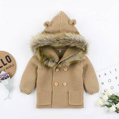 Veste avec col en fourrure pour bébé