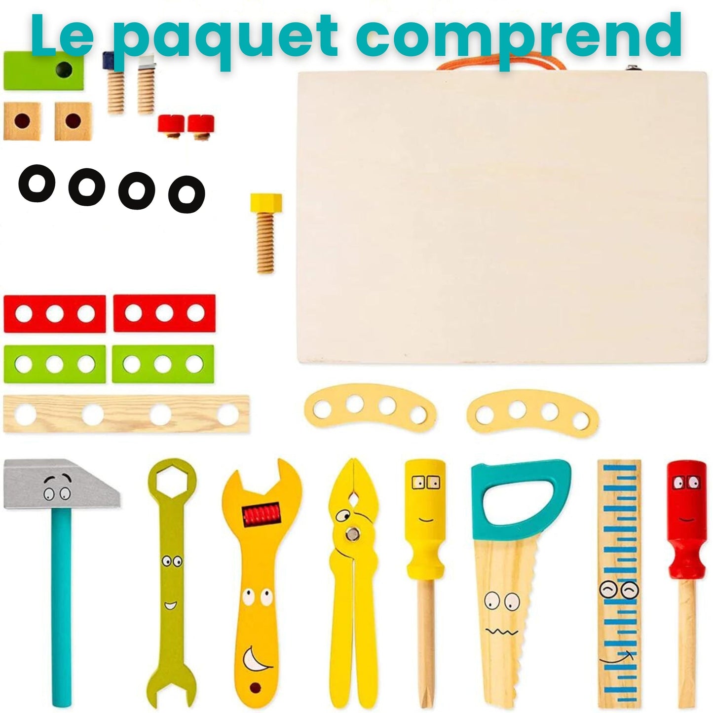 Boîte à Outils en Bois Montessori - Éveil et Apprentissage par le Jeu