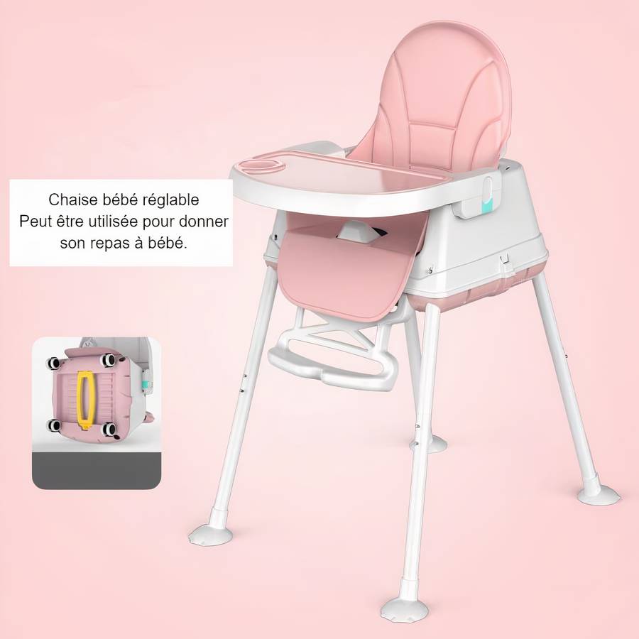 Chaise bébé haute pliable et réglable