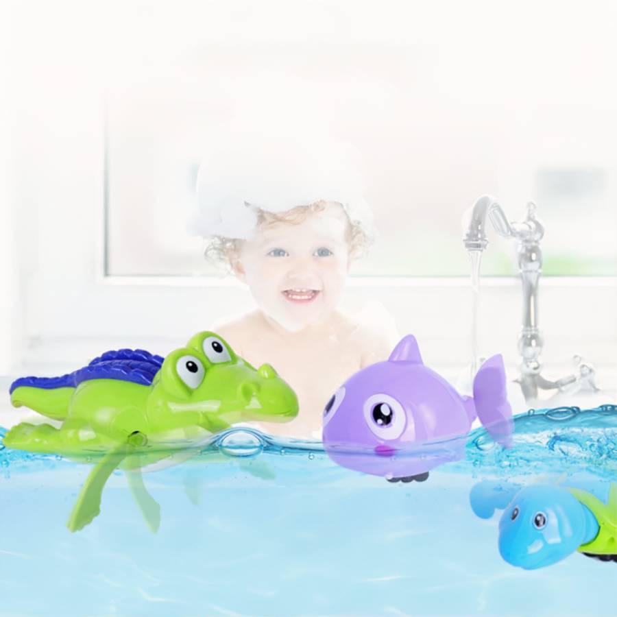 Lot de 3 pièces jouet de bain crocodile pour bébé