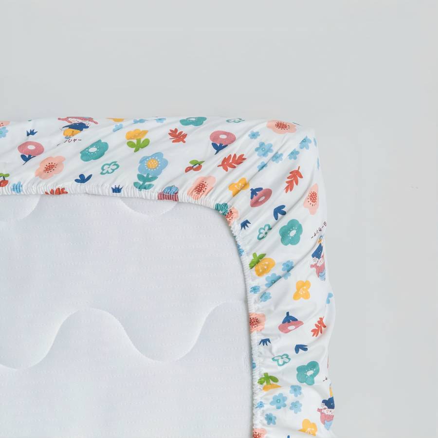 Drap-housse de lit en coton motif fleur