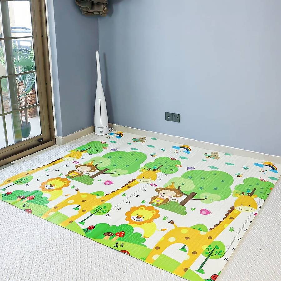 Tapis de jeu girafe pliable double face circuit pour bébé