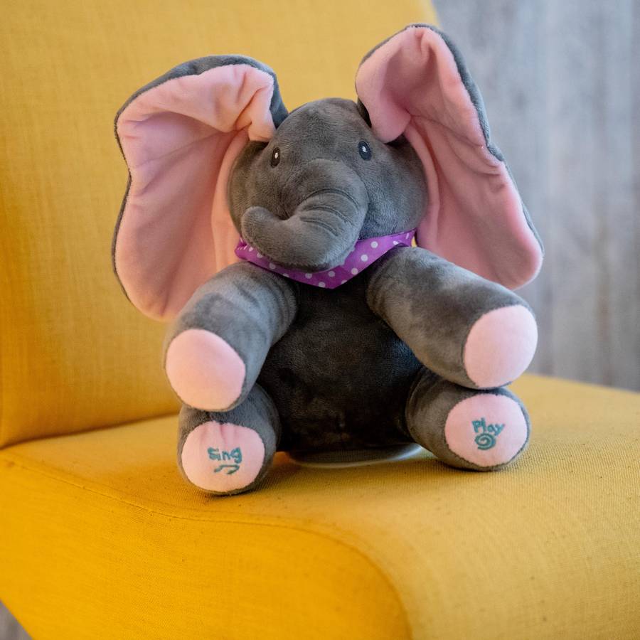 Jouet d’éléphant coucou en peluche électrique pour bébé