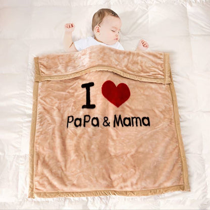 Couverture Papa maman pour bébé