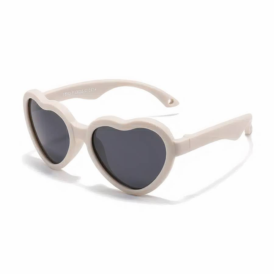 Lunette de soleil bébé en forme de coeur avec lacet