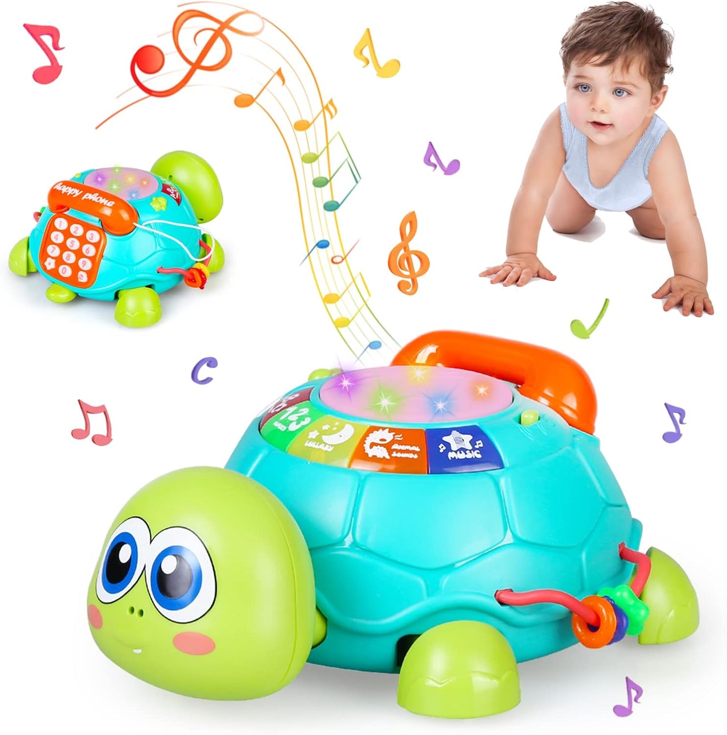 Jouet Tortue Musicale Bébé avec Téléphone