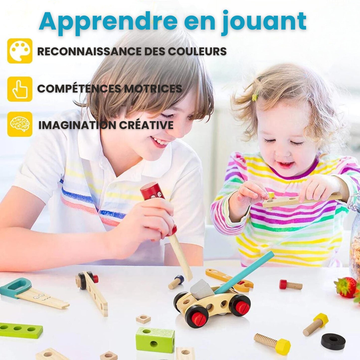 Boîte à Outils en Bois Montessori - Éveil et Apprentissage par le Jeu