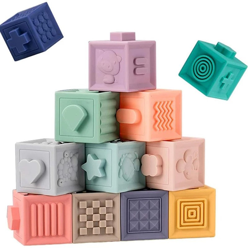 Cubes à Empiler Montessori pour Bébé 12 PCS