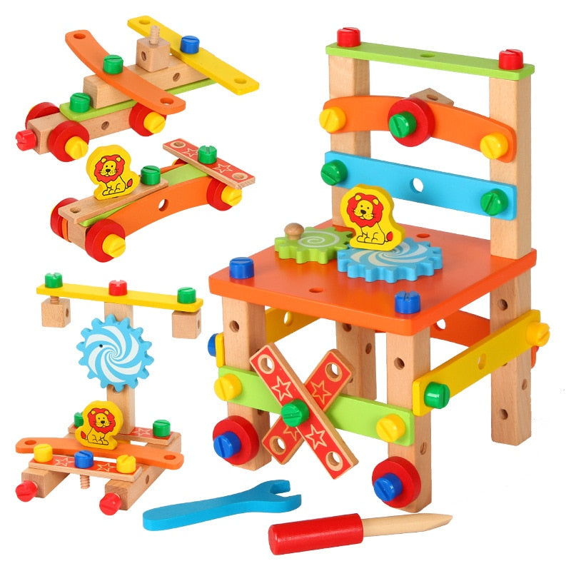 Chaise Montessori - Jeu Éducatif et Créatif pour Enfants, 34 Pièces