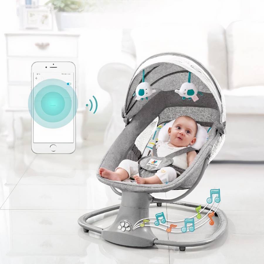 Berceau électrique et musical télécommandé pour bébé avec connexion Bluetooth