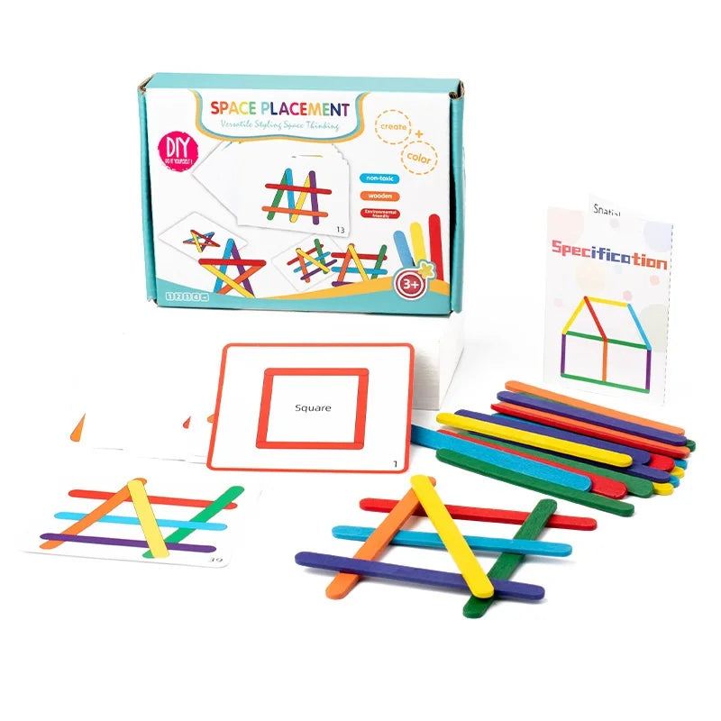 Puzzle Bâton Arc-en-Ciel Montessori - Pensée Logique et Créativité