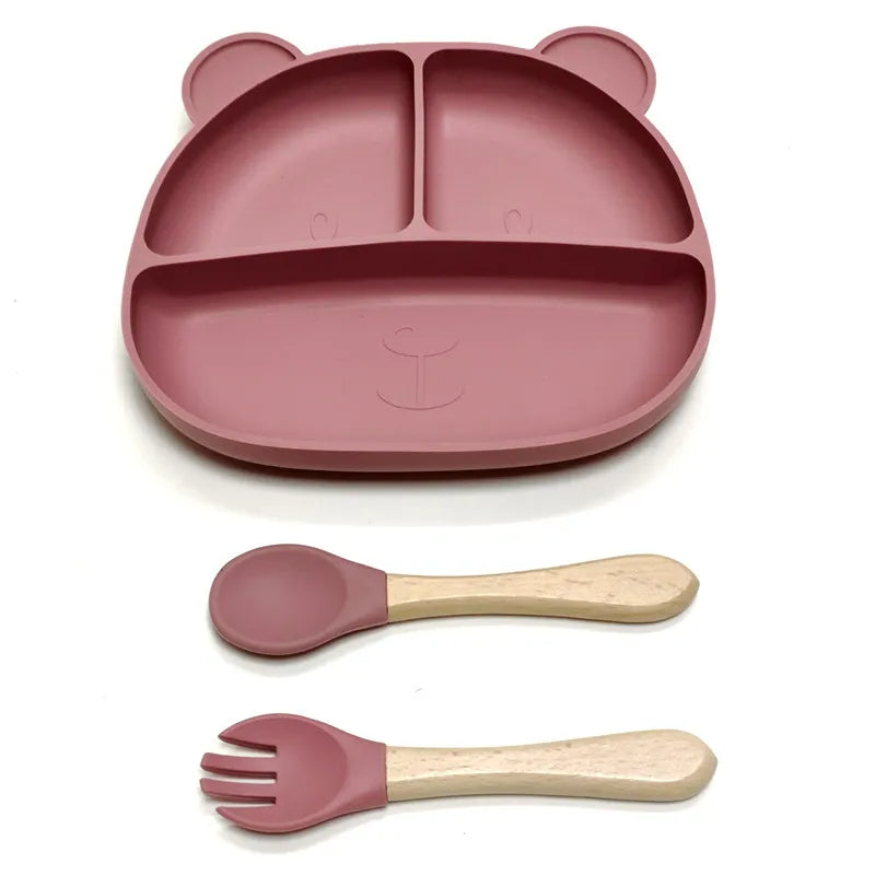 Assiette Bébé en Silicone avec Ventouse