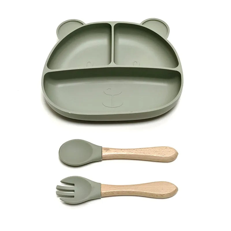 Assiette Bébé en Silicone avec Ventouse