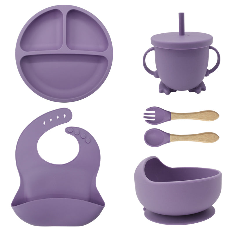 Vaisselle Silicone Bébé et Enfant 6 Pièces