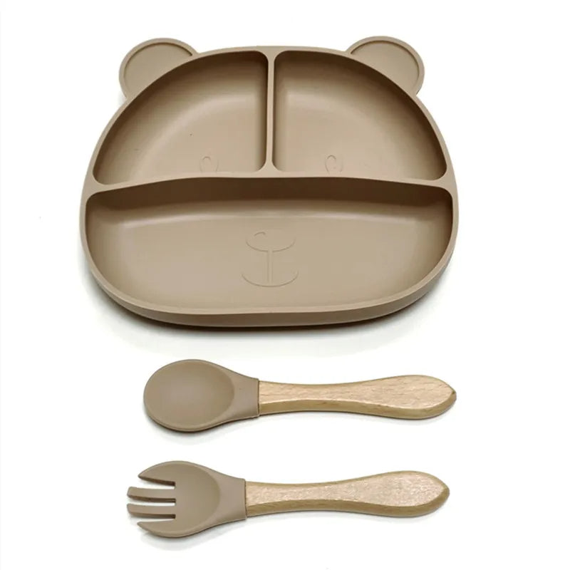 Assiette Bébé en Silicone avec Ventouse