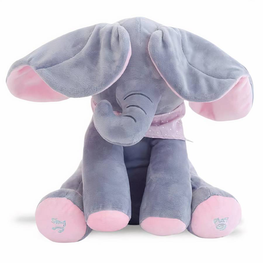 Jouet d’éléphant coucou en peluche électrique pour bébé