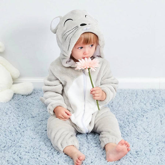 Pyjama doux à capuche d’animaux pour bébé